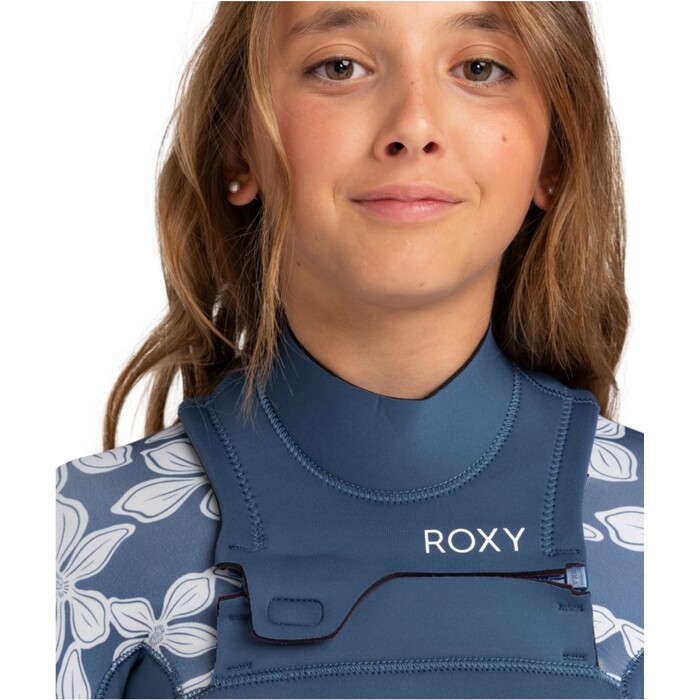 2024 Roxy Junior Swell Series 4/3mm Chest Zip Neopreno ERGW103058 - Wild Wind Drifter Floral